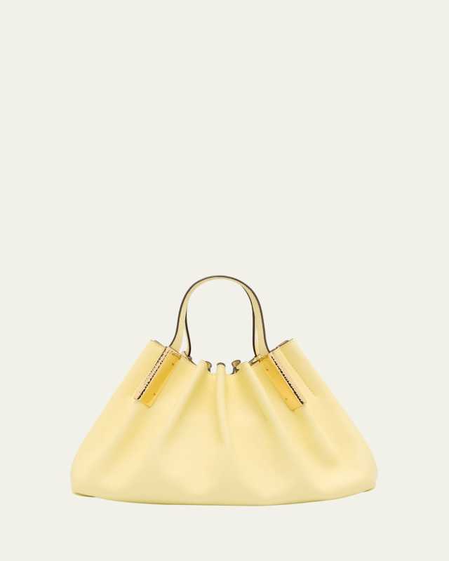 Isadora Mini Ruched Leather Tote Bag